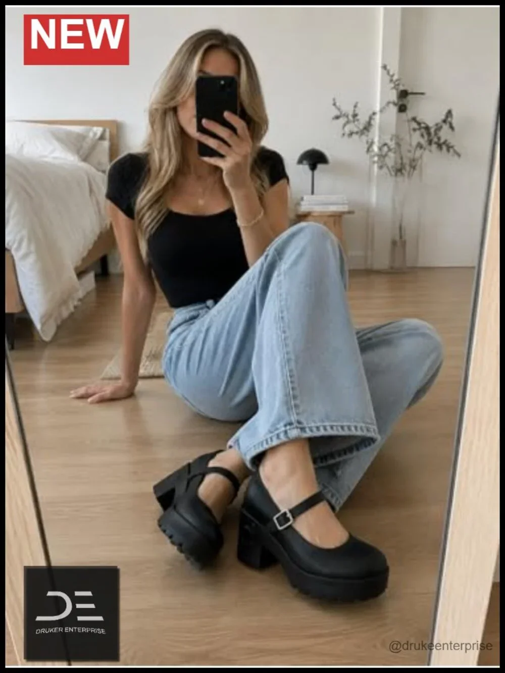 Platform Mary Jane Shoes Chunky Heel Pumps Vegan Grape Leather
